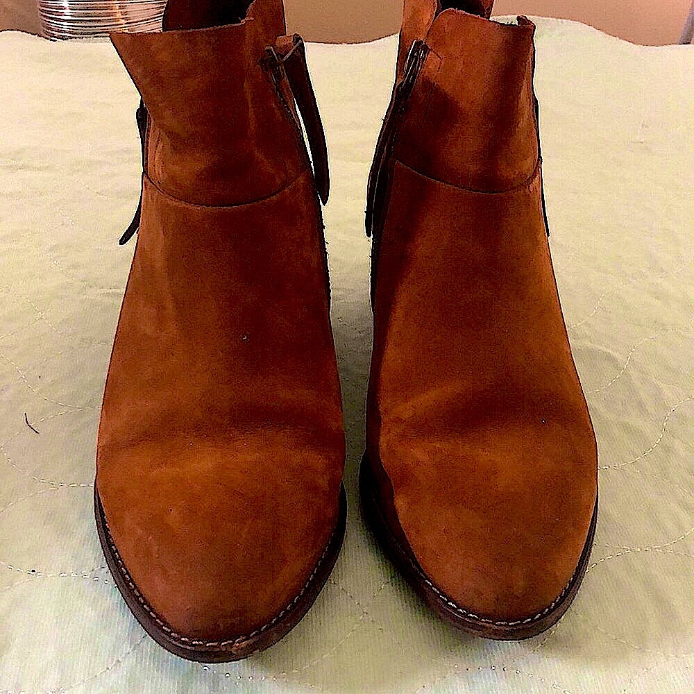 🍂Paul Green brown suede  🦋ankle boots with chunky heel🍁